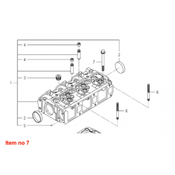 Cilinderkopbout Iseki /Isuzu E3CD, E3CE, E3CF, E3CG, E4CG, Massey Ferguson, Mitsubishi, Agco, Challenger, 